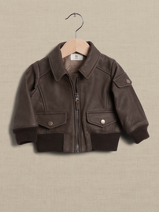 Image number 1 showing, Baby Heritage Leather Flight Jacket