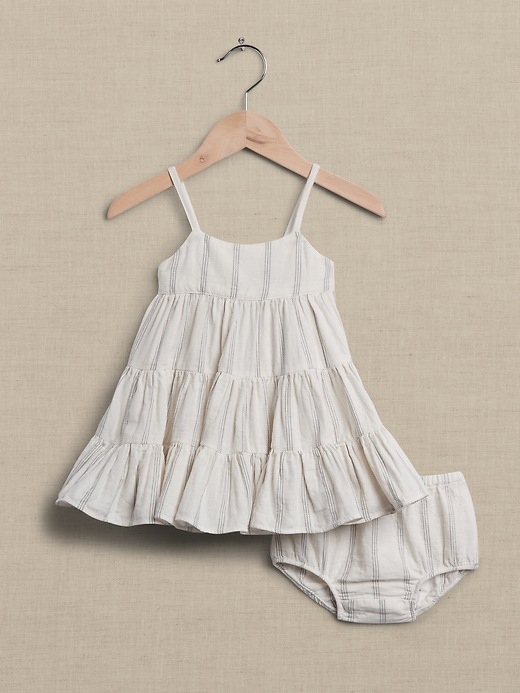 Image number 1 showing, Baby Organic Cotton Tiered Dress