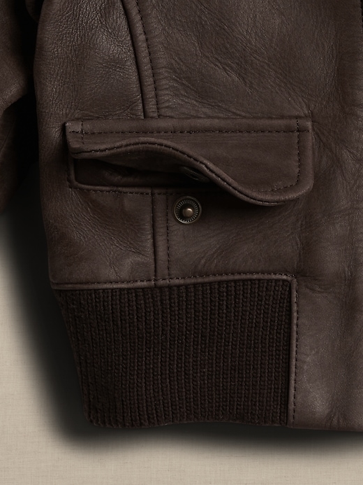 Image number 4 showing, Baby Heritage Leather Flight Jacket