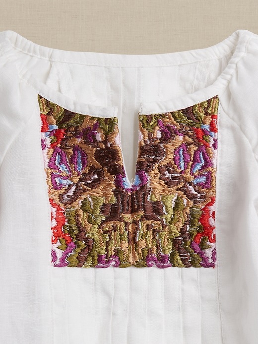 Image number 4 showing, Baby Embroidered Linen Blouse