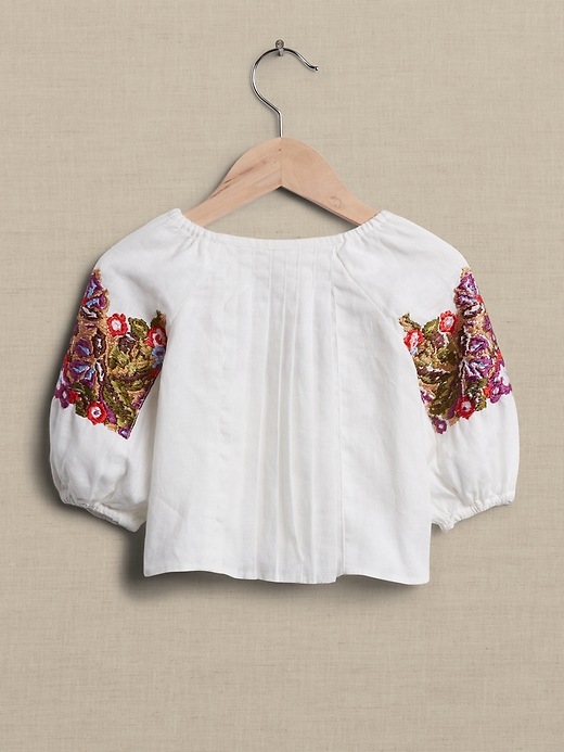 Image number 5 showing, Baby Embroidered Linen Blouse