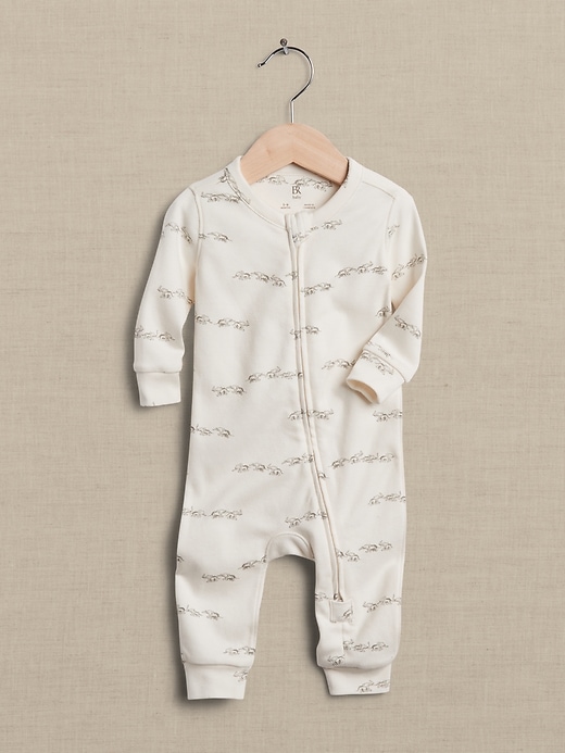 ★LMOOD★ Essential Supima Long Sleeve White 21SSLT009WH Essential SUPIMA® Long-Sleeve One-Piece for Baby | Banana