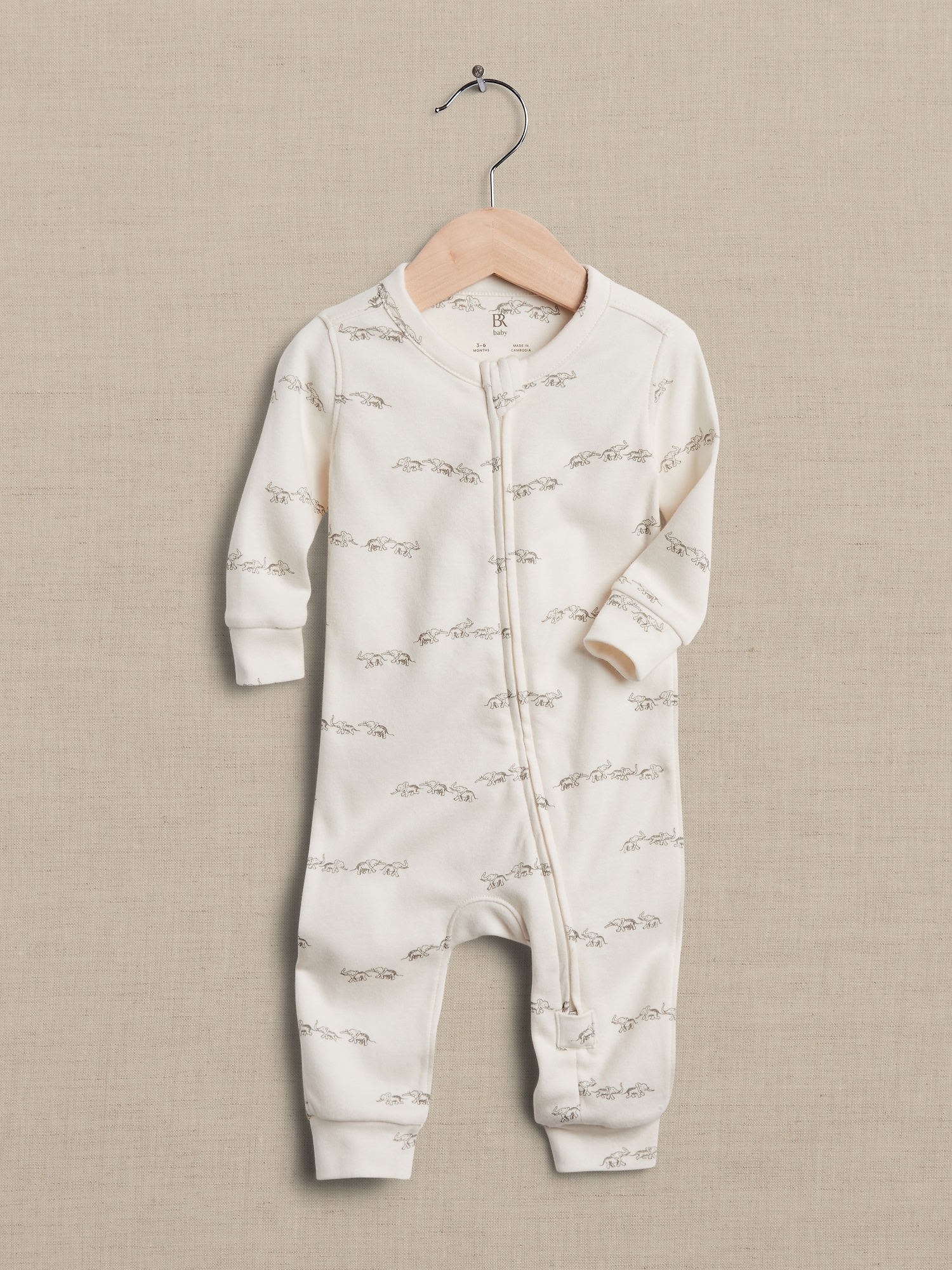 Banana Republic Essential SUPIMA® Long-Sleeve One-Piece for Baby beige. 1