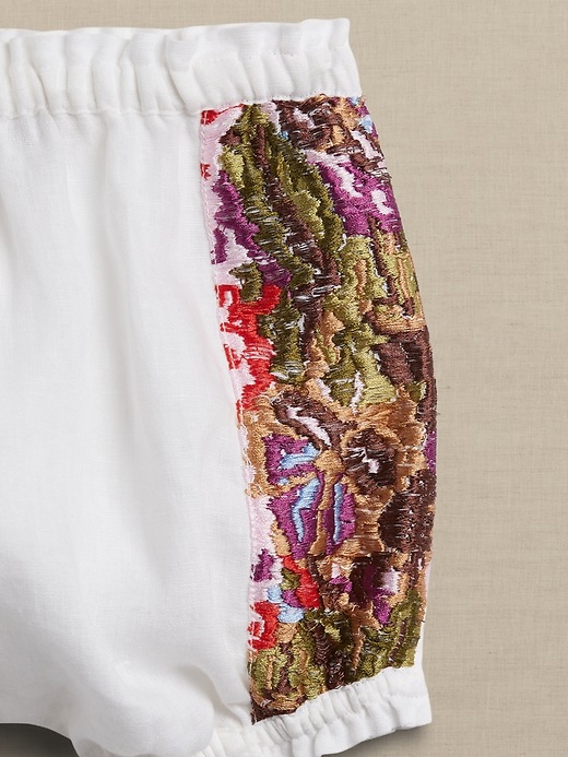 Image number 3 showing, Baby Embroidered Linen Shorts