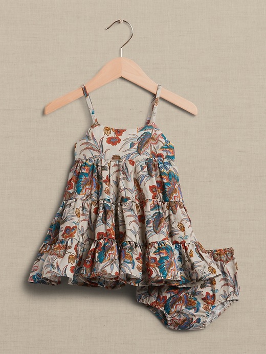 Image number 1 showing, Baby Linen Tiered Dress