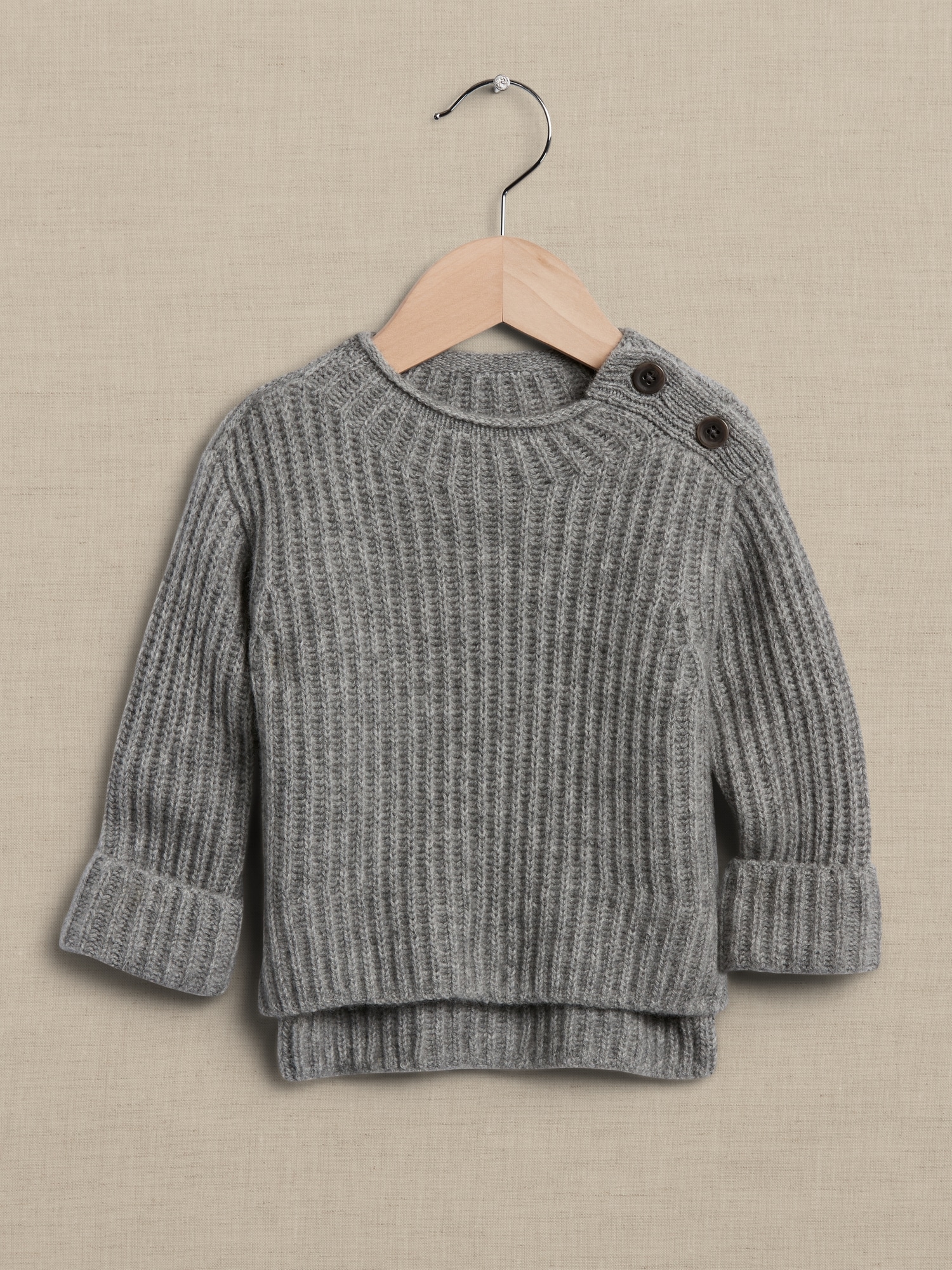 Banana Republic Cashmere Mock-Neck Sweater for Baby gray. 1