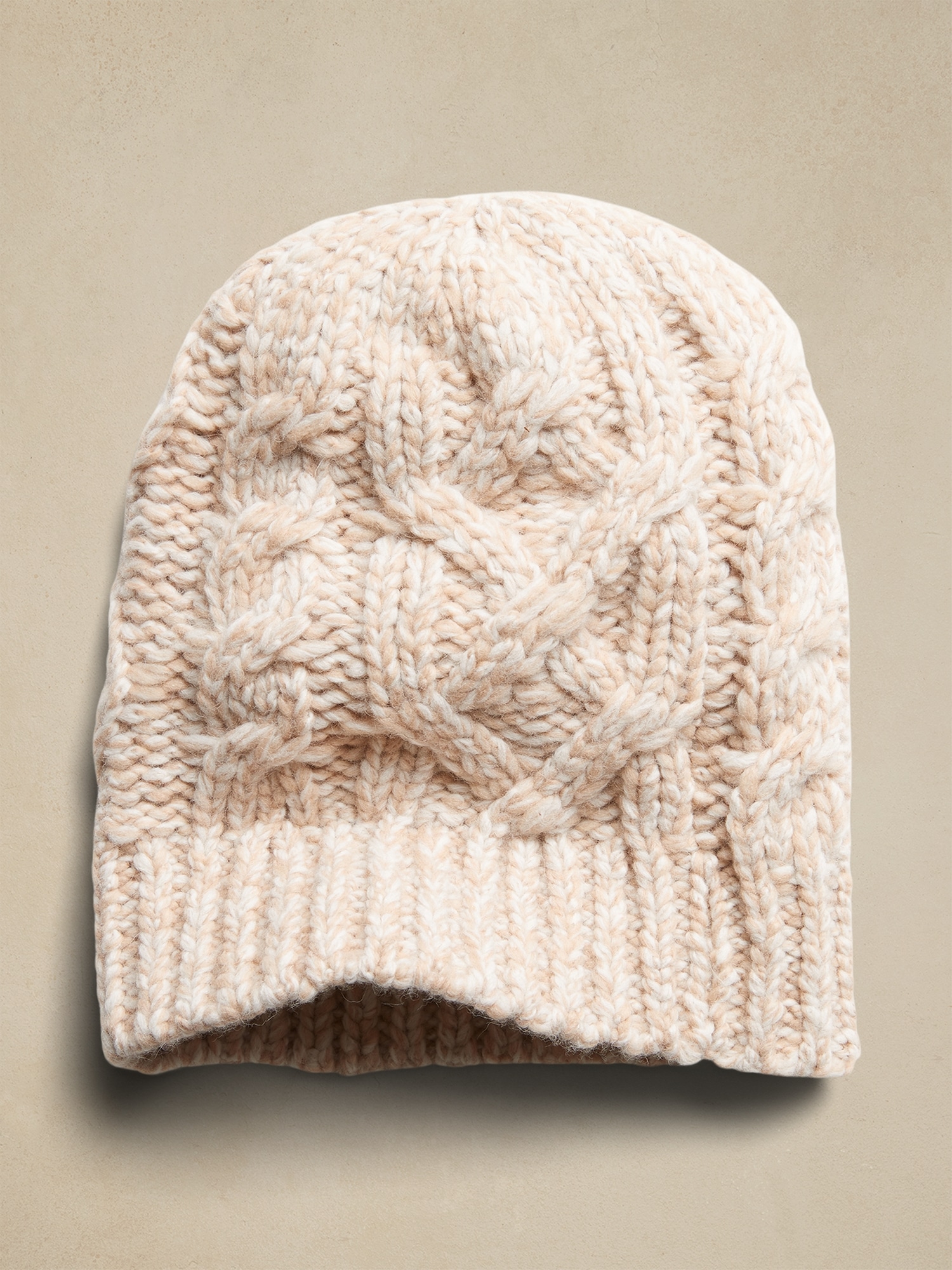 Italian Wool-Blend Cable-Knit Beanie