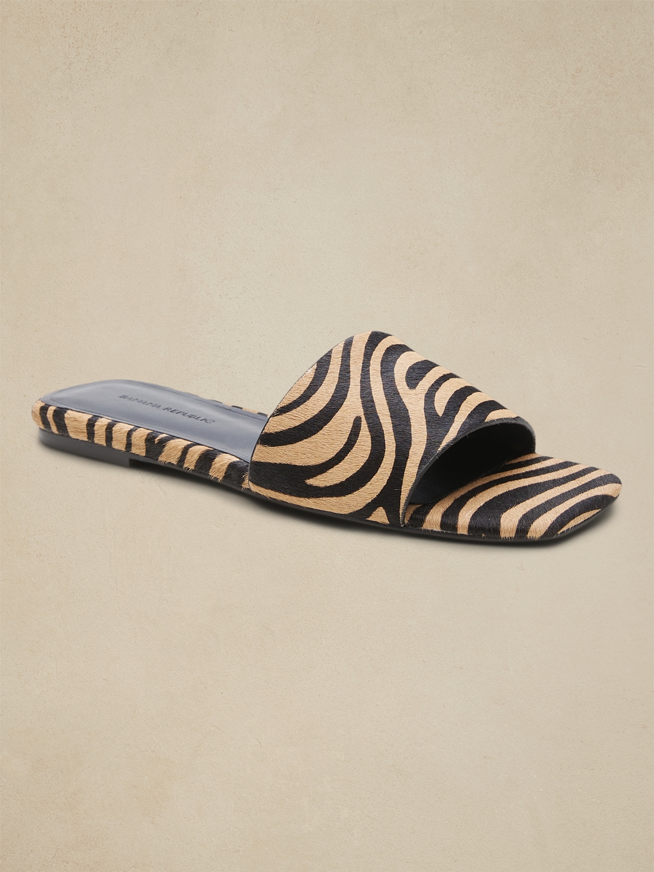 Haircalf Leather Square-Toe Sandal | Banana Republic