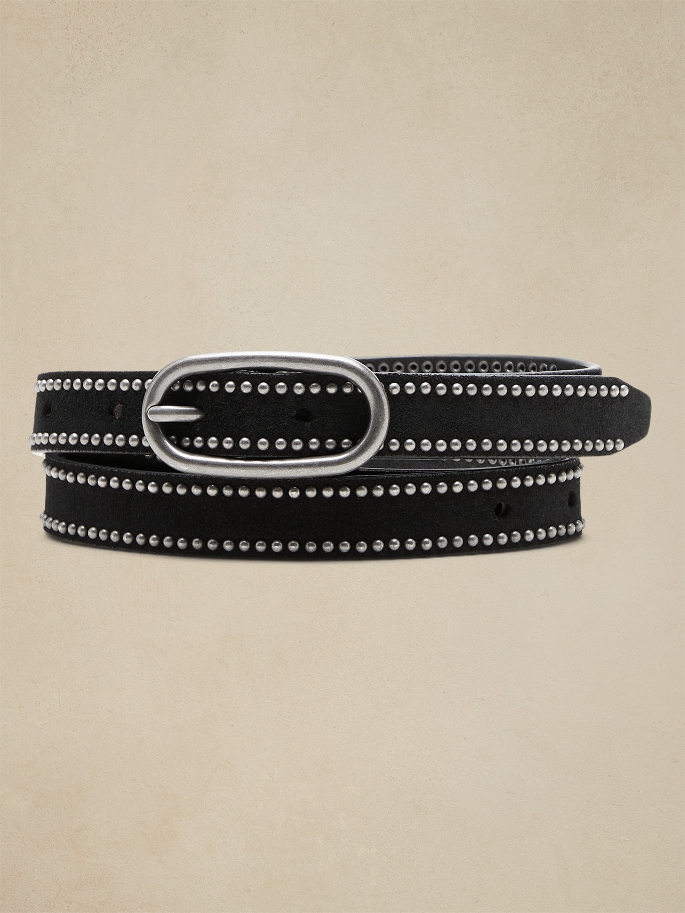 Daze Skinny Studded Suede Belt