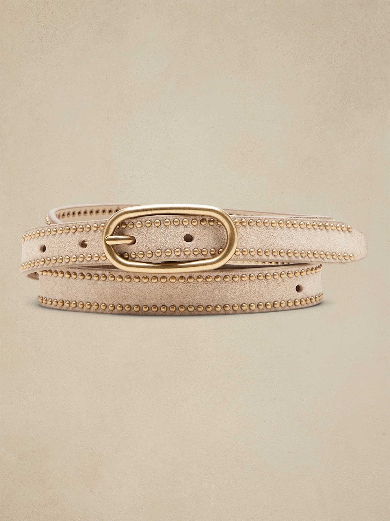 Banana Republic Daze Skinny Studded Suede Belt beige. 1