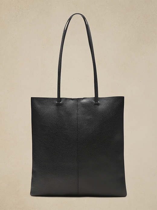 Banana Republic Black Cowhide hot Leather Tote Bag