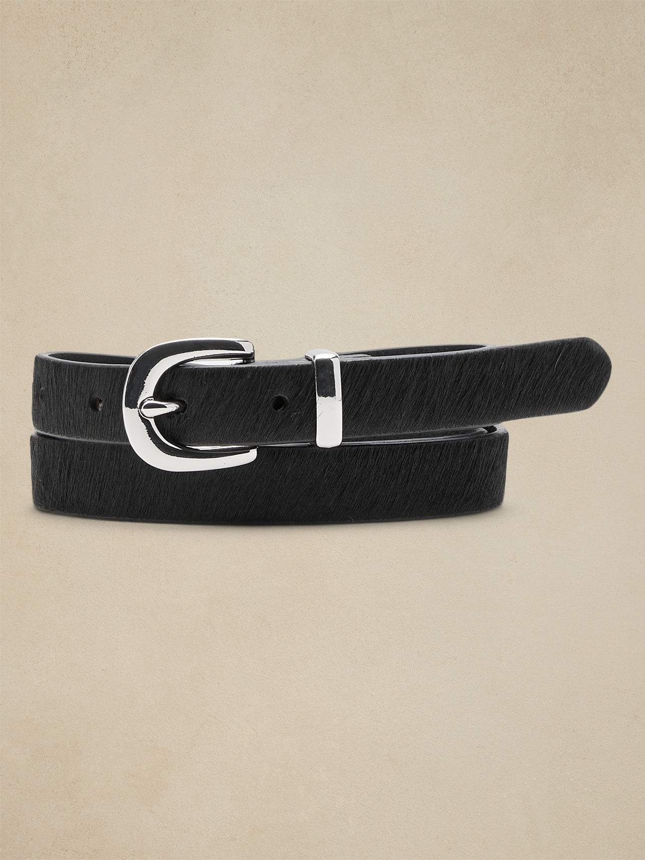 Haircalf Leather Skinny Belt