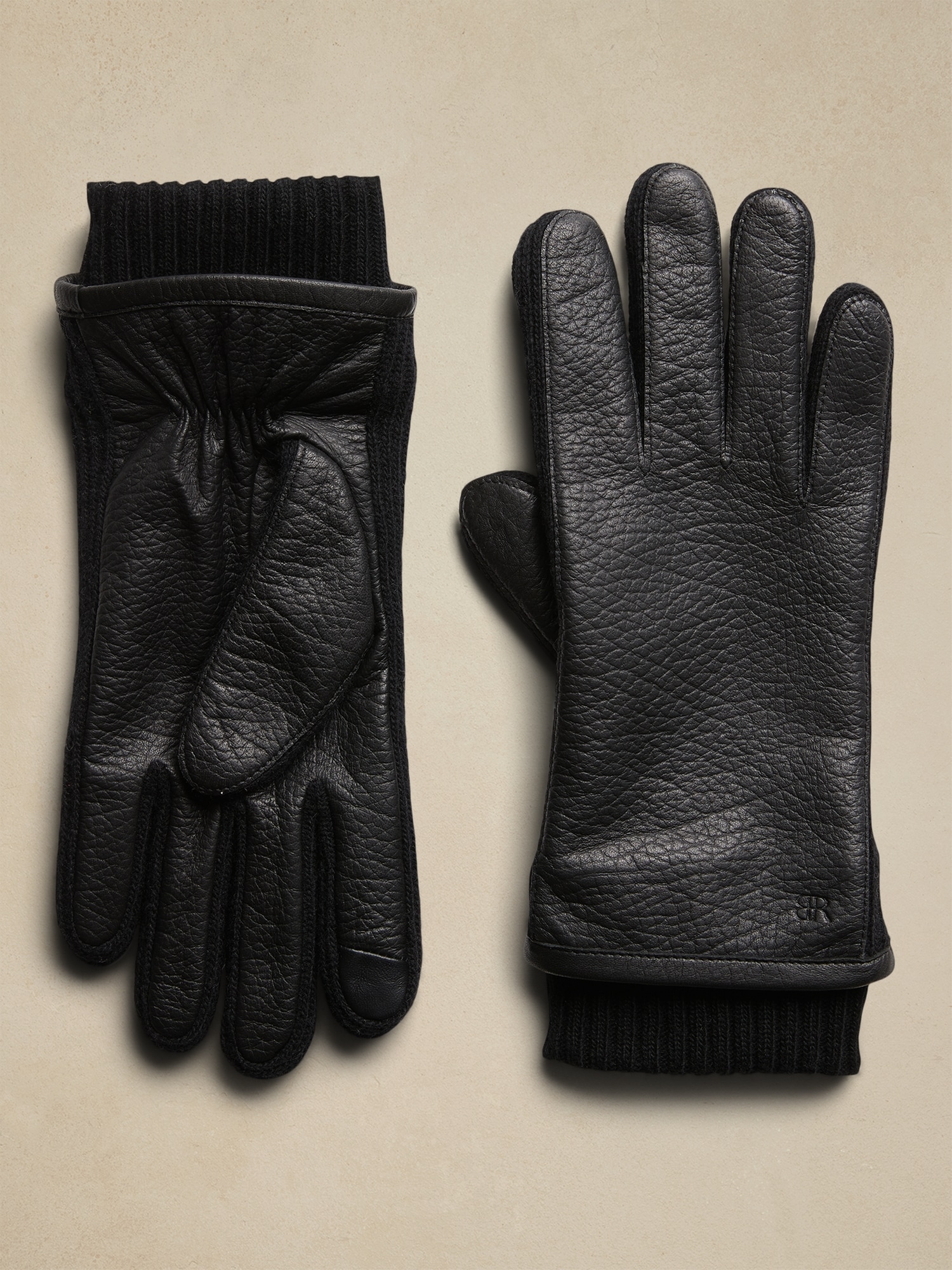 Knit Cuff Leather Gloves Banana Republic