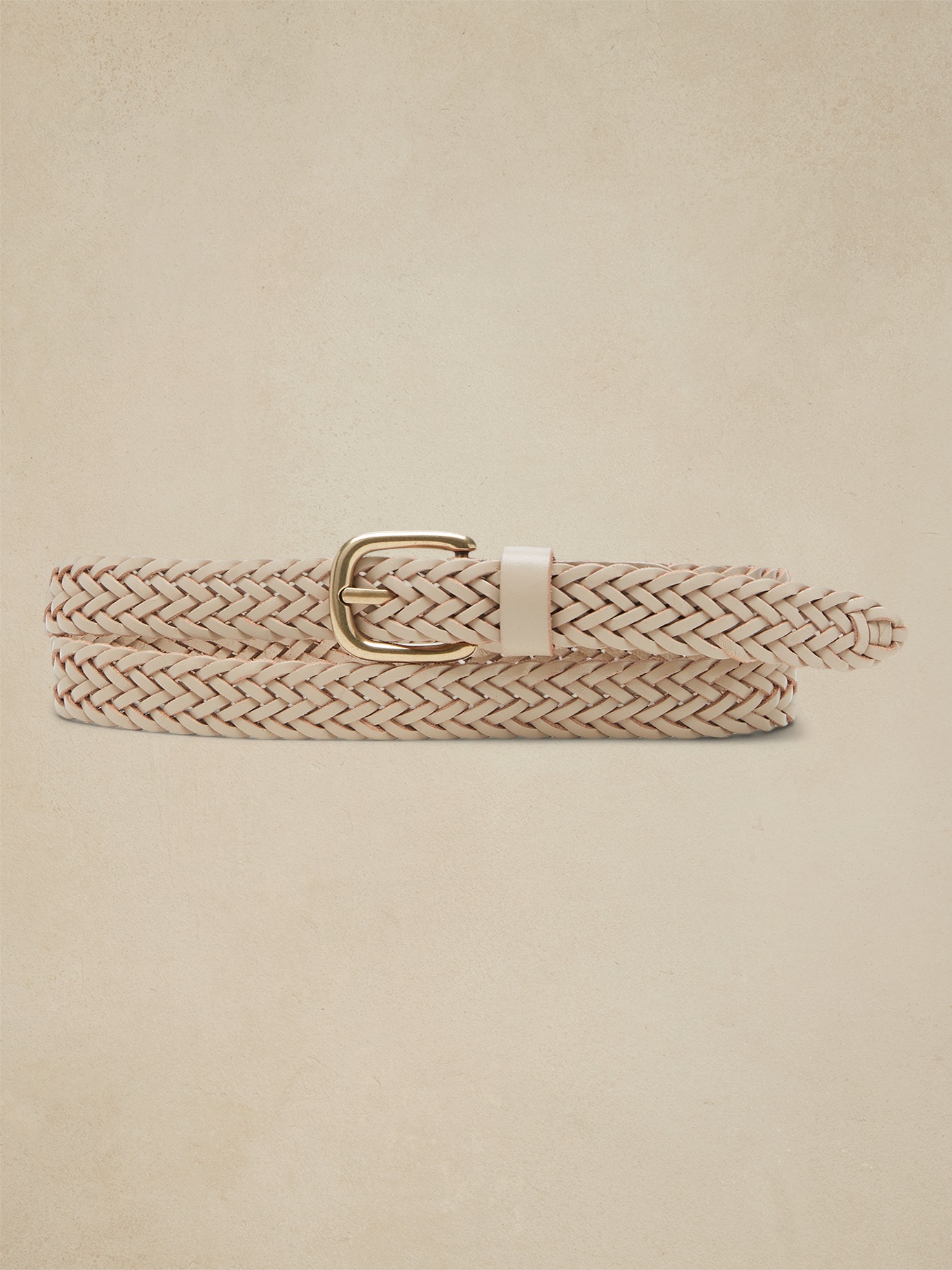 skinny braided leather belt