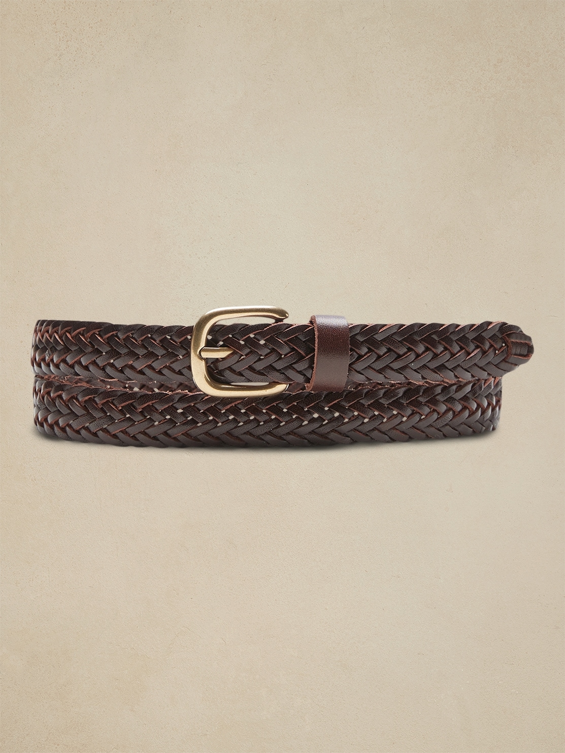 Black Skinny Braided Belt with Bronze, Silver and Brass Micro Studs