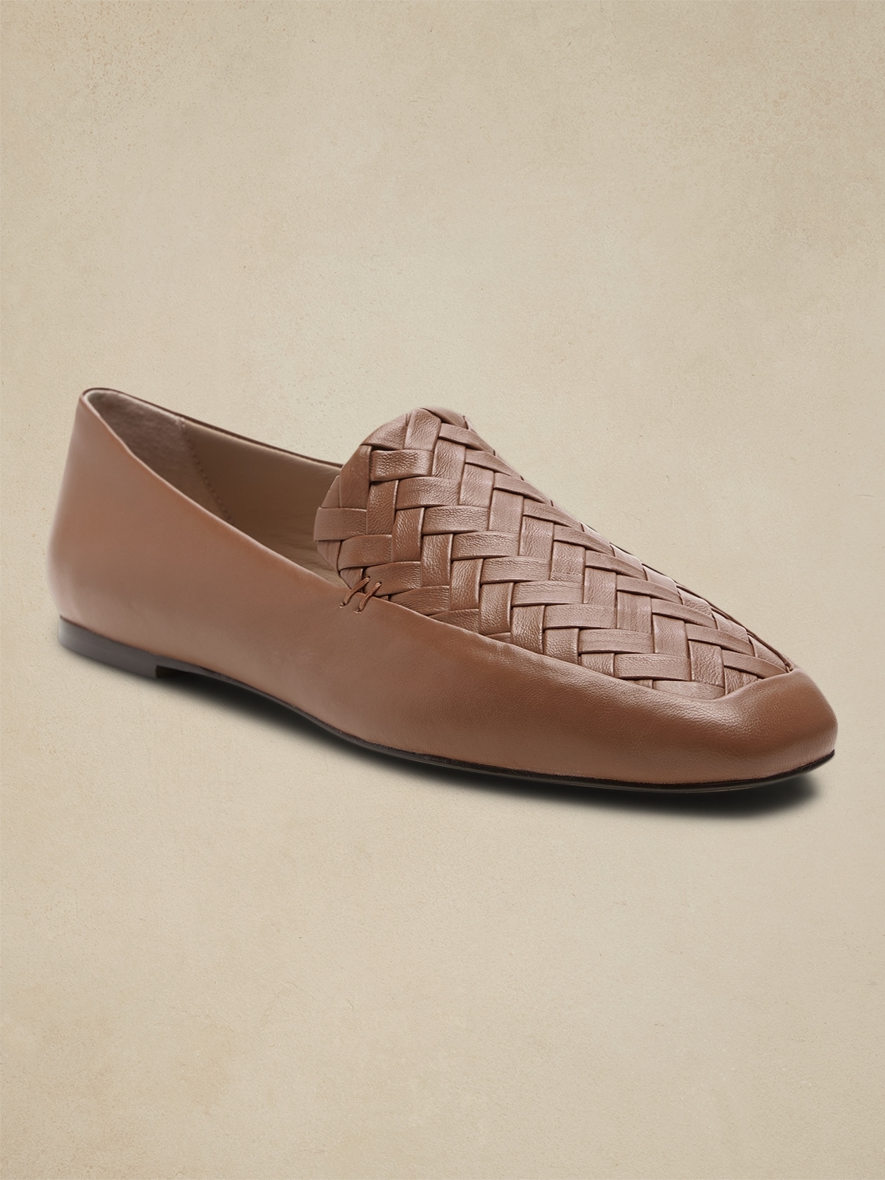 Woven Leather Soft Loafer