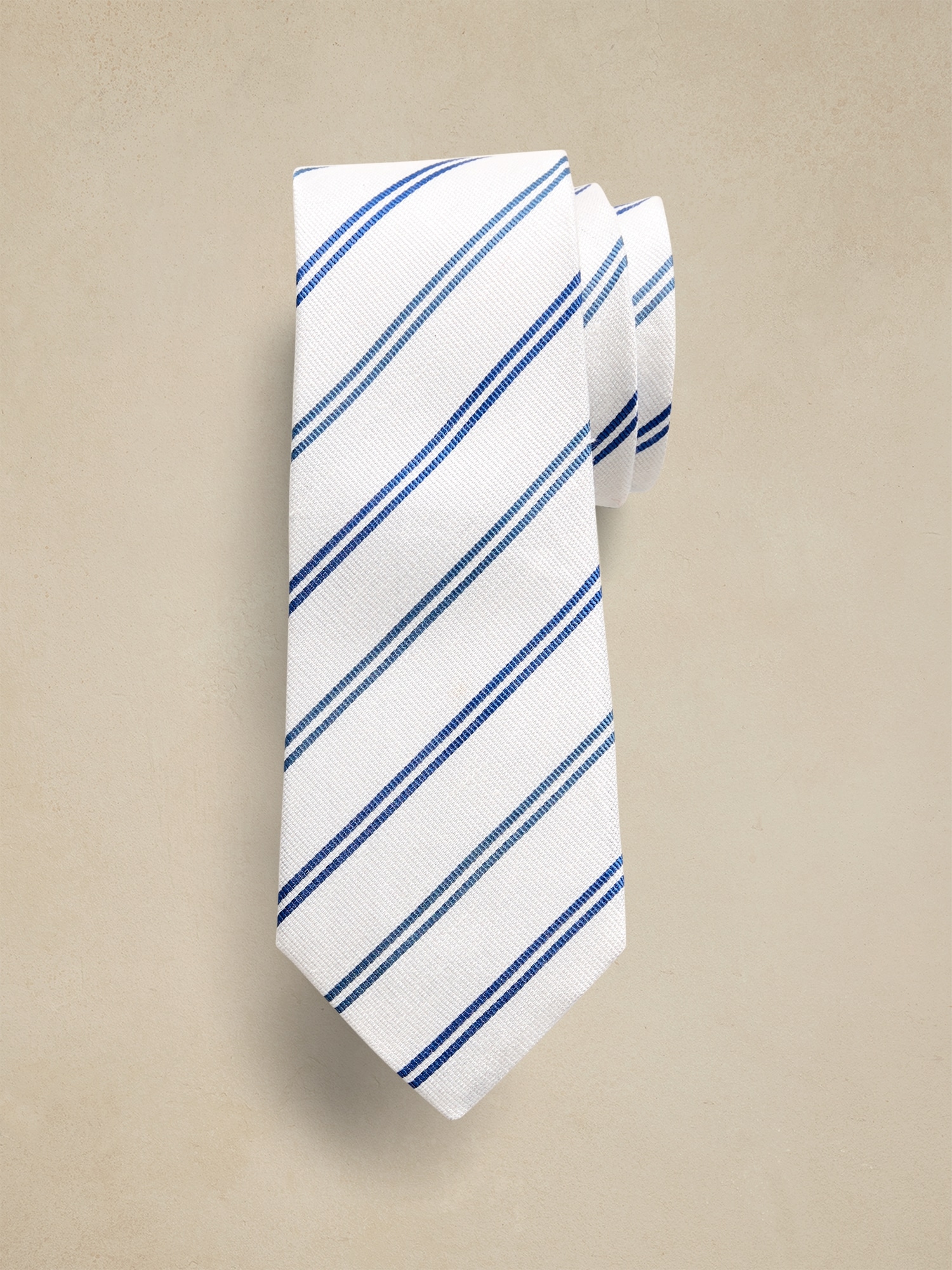 Silk-Linen Double-Stripe Tie