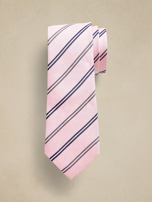 Silk-Linen Double-Stripe Tie