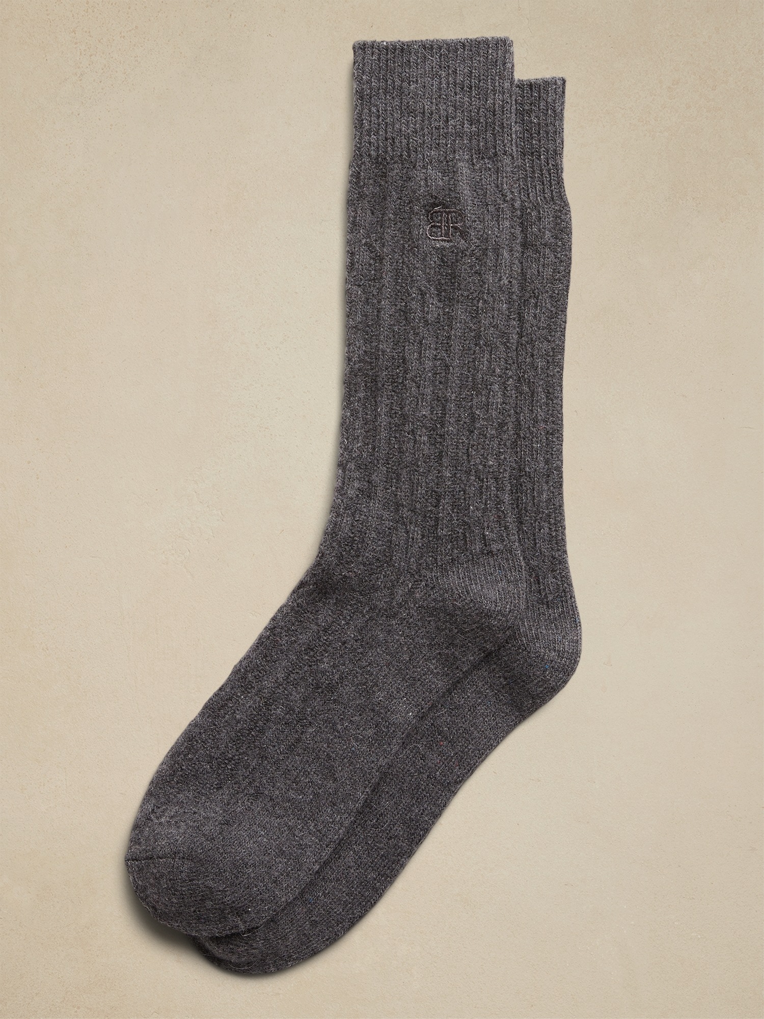 Cable-Knit Donegal Boot Sock