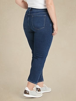 Banana Republic Womens Curvy Straight Leg Jeans Size 28 / 6 Tall NWT High  Rise