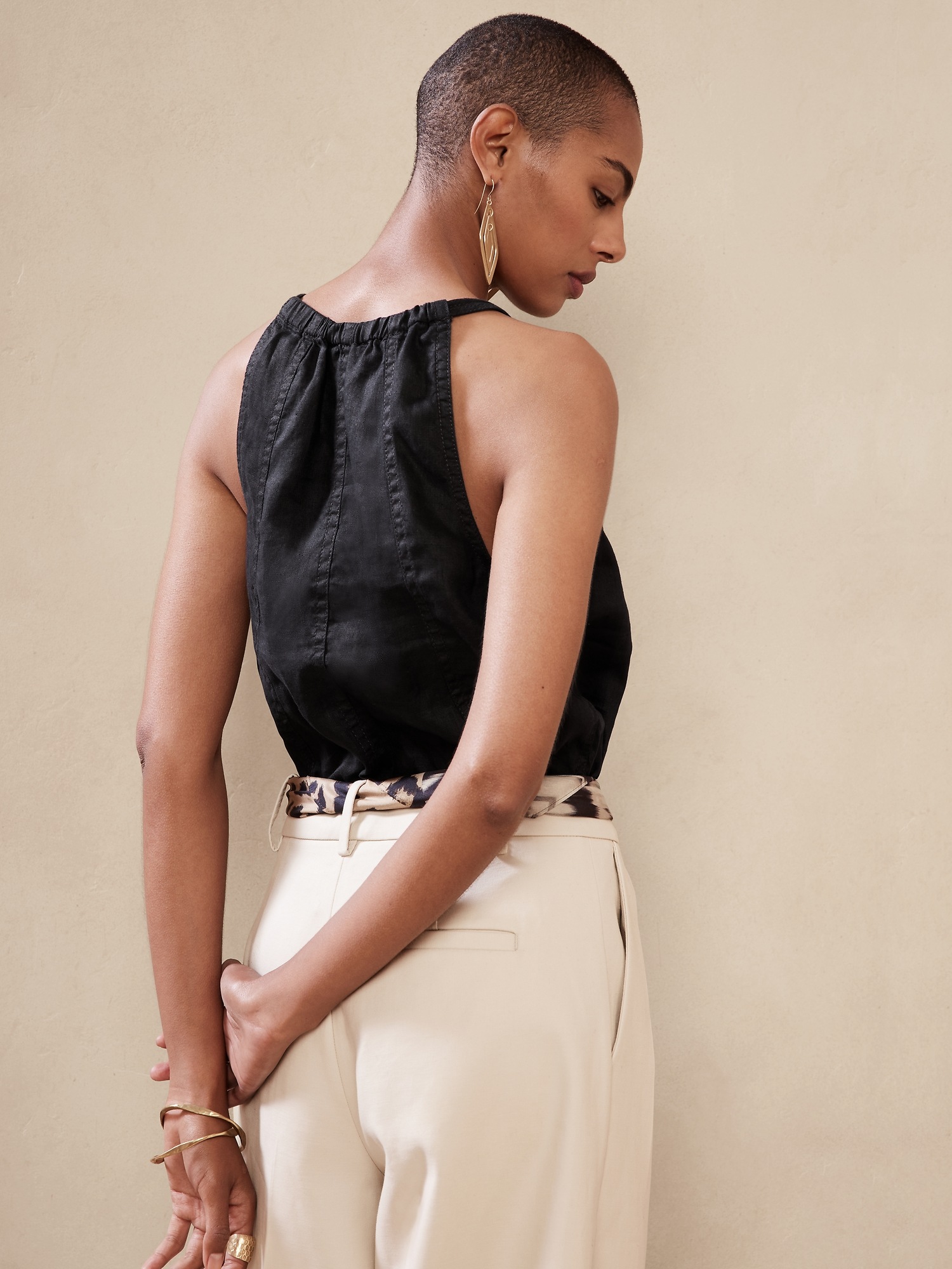 Linen Utility Top Banana Republic