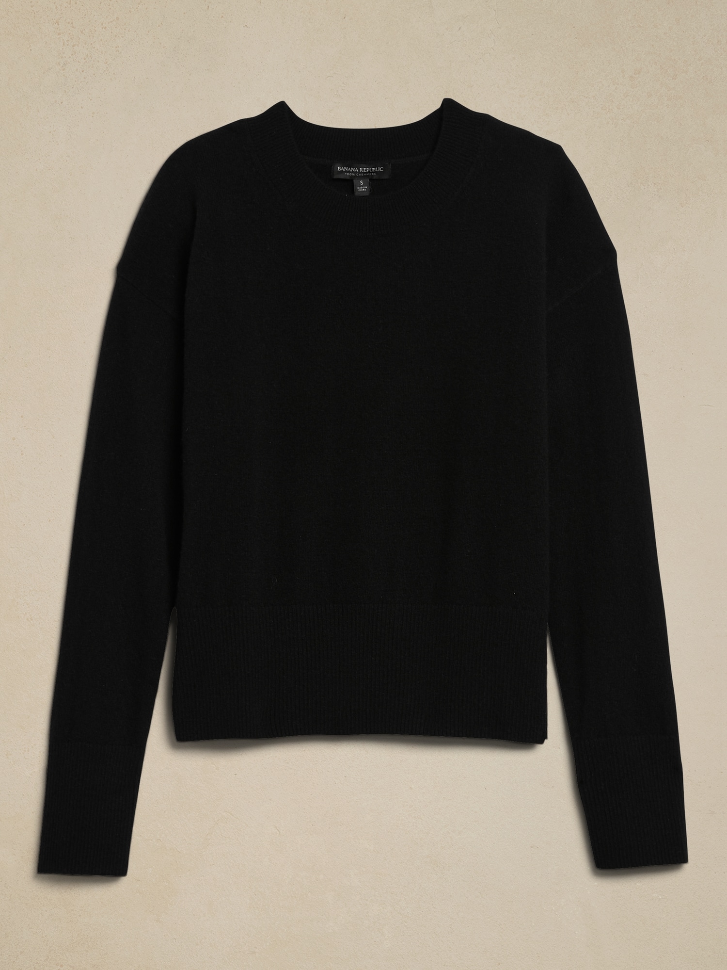 Women's Venetia Cashmere Crew-Neck Sweater by Banana Republic Black Size Xs