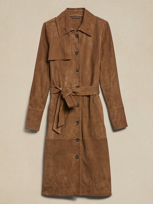 Image number 4 showing, Suede Trench Dress