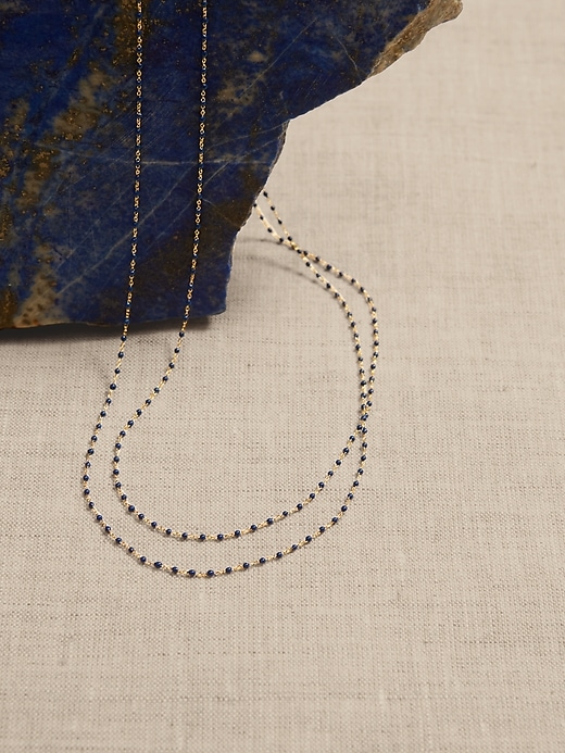 Enamel Bead Double Strand Necklace &#124 Aureus + Argent