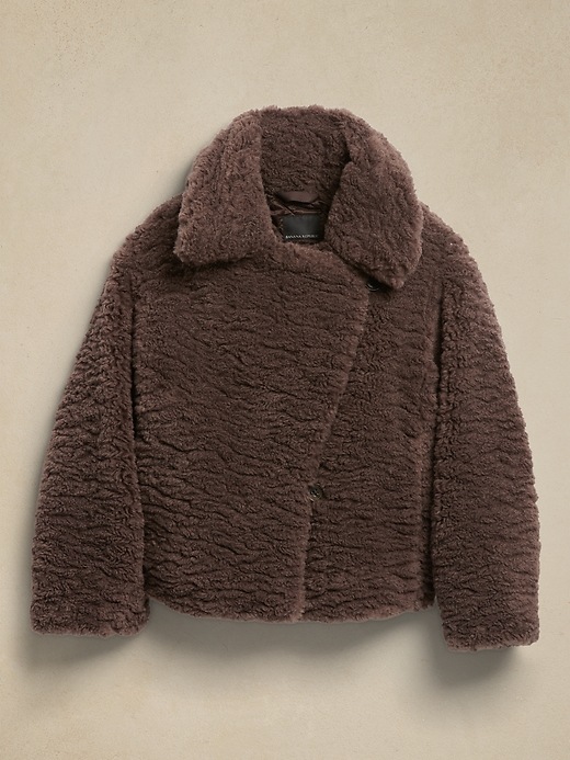 Image number 4 showing, Cropped Sherpa Coat