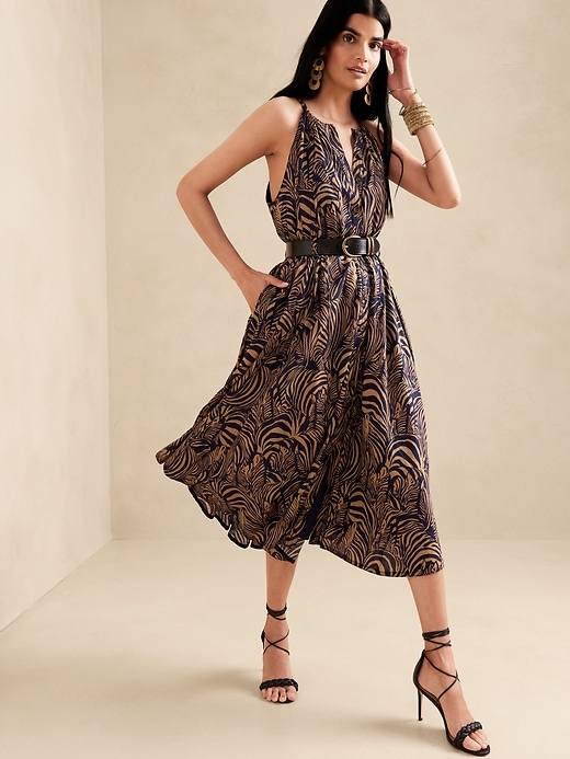 Image number 1 showing, Linen Midi Dress