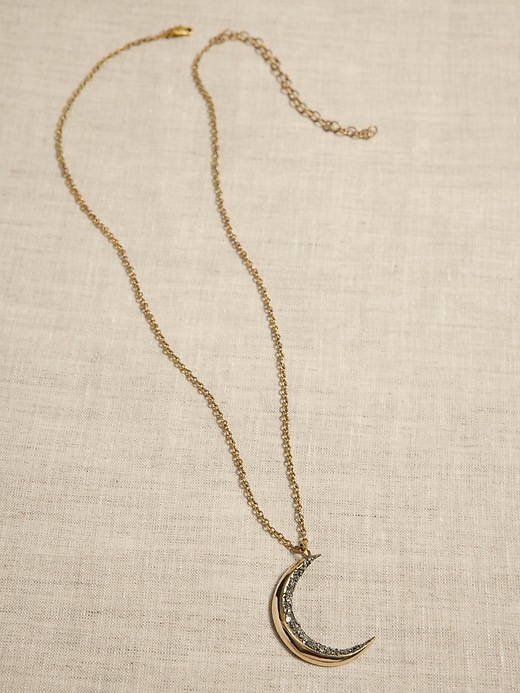 Pyrite Moon Pendant Necklace &#124 Aureus + Argent