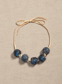 Aegean Aqua Glass Bead Necklace &#124 Aureus + Argent