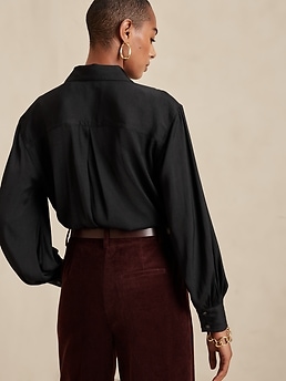 Balloon-Sleeve Utility Shirt | Banana Republic