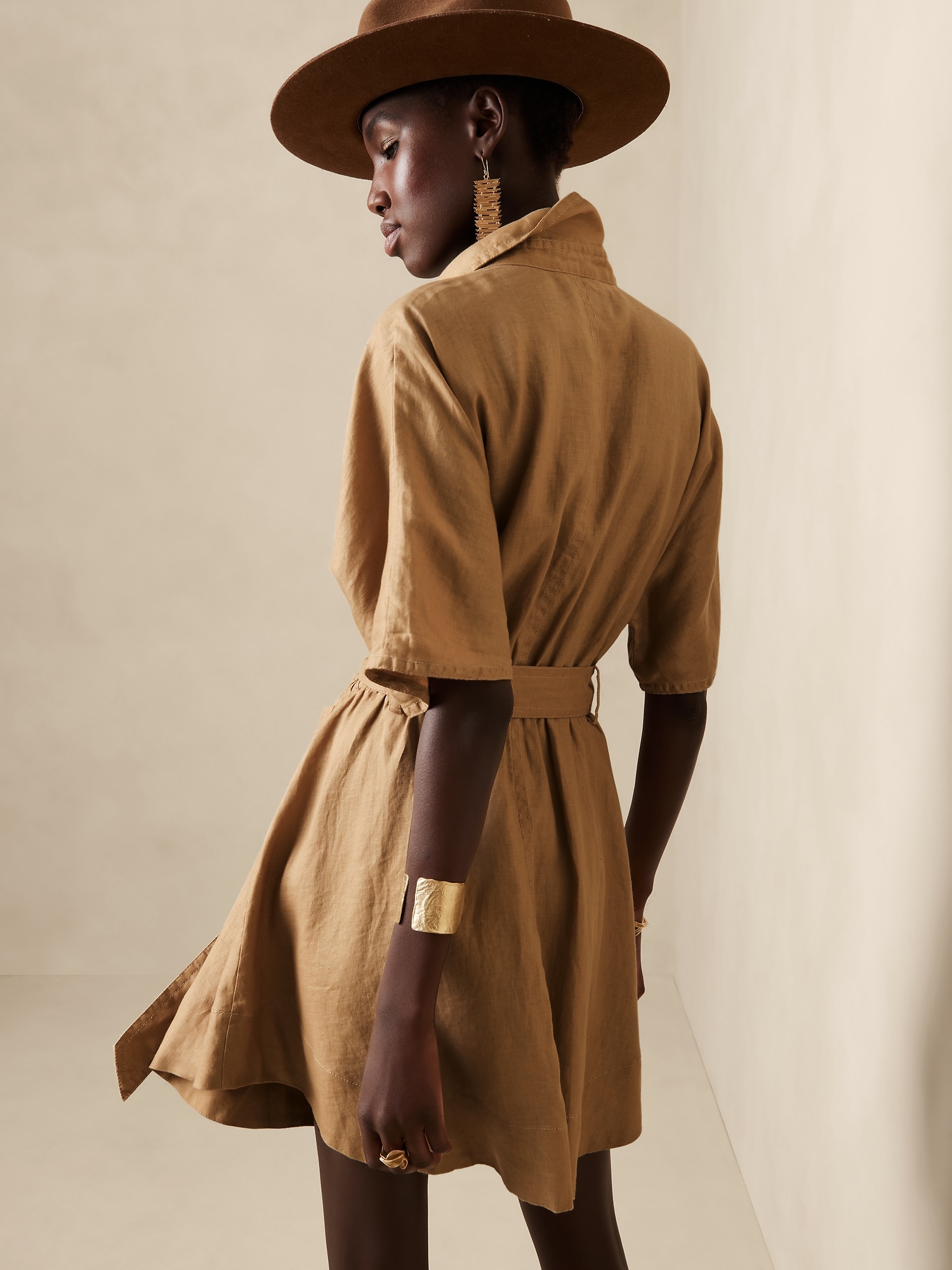 Linen Utility Dress Banana Republic