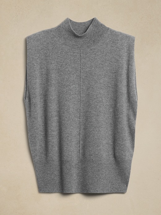 Franca Cashmere Padded-Shoulder Top