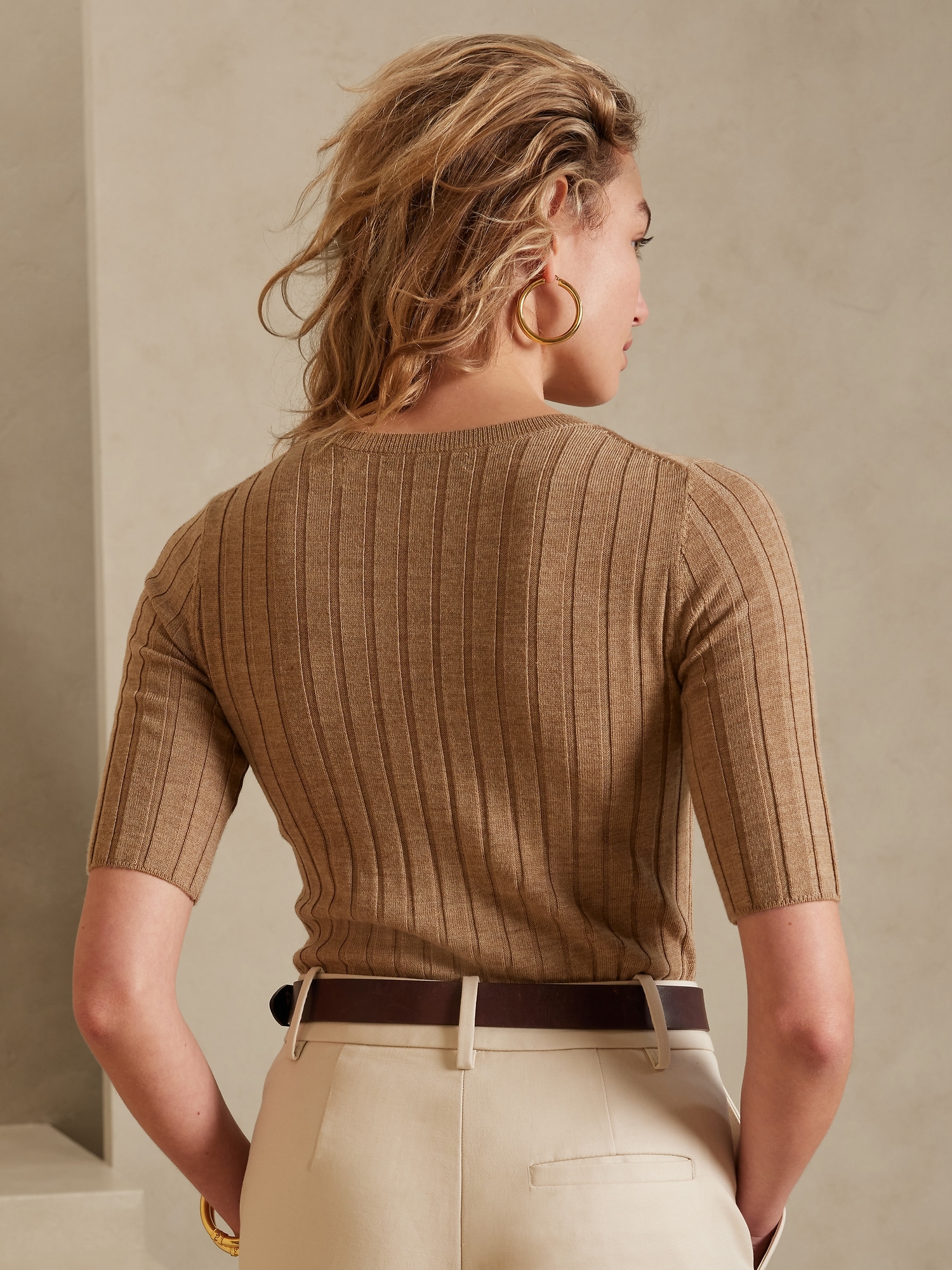 Image number 2 showing, Carino Merino Short-Sleeve Sweater