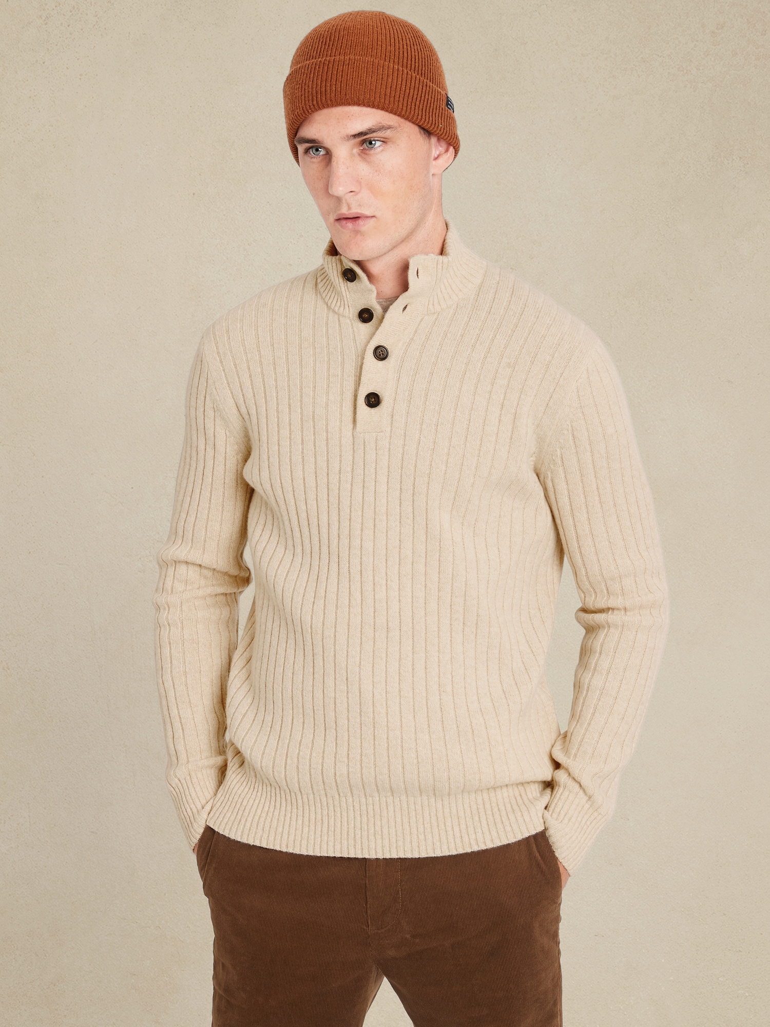 Italian Wool-Blend Mock-Neck Sweater