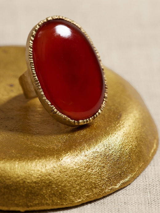 Ovalo Red Onyx Ring &#124 Aureus + Argent