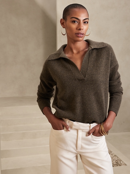 Banana Republic Luna Cashmere Sweater Polo. 9