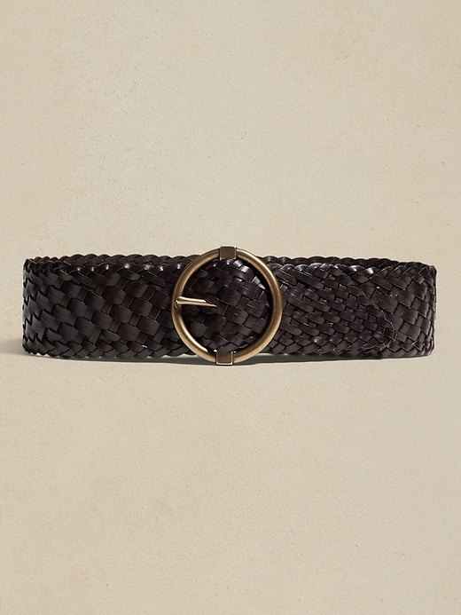 BANANA REPUBLIC NATURAL ANELLO BRAIDED LEATHER BEALT BROWN MEDIUM Banana Republic Women main image 4