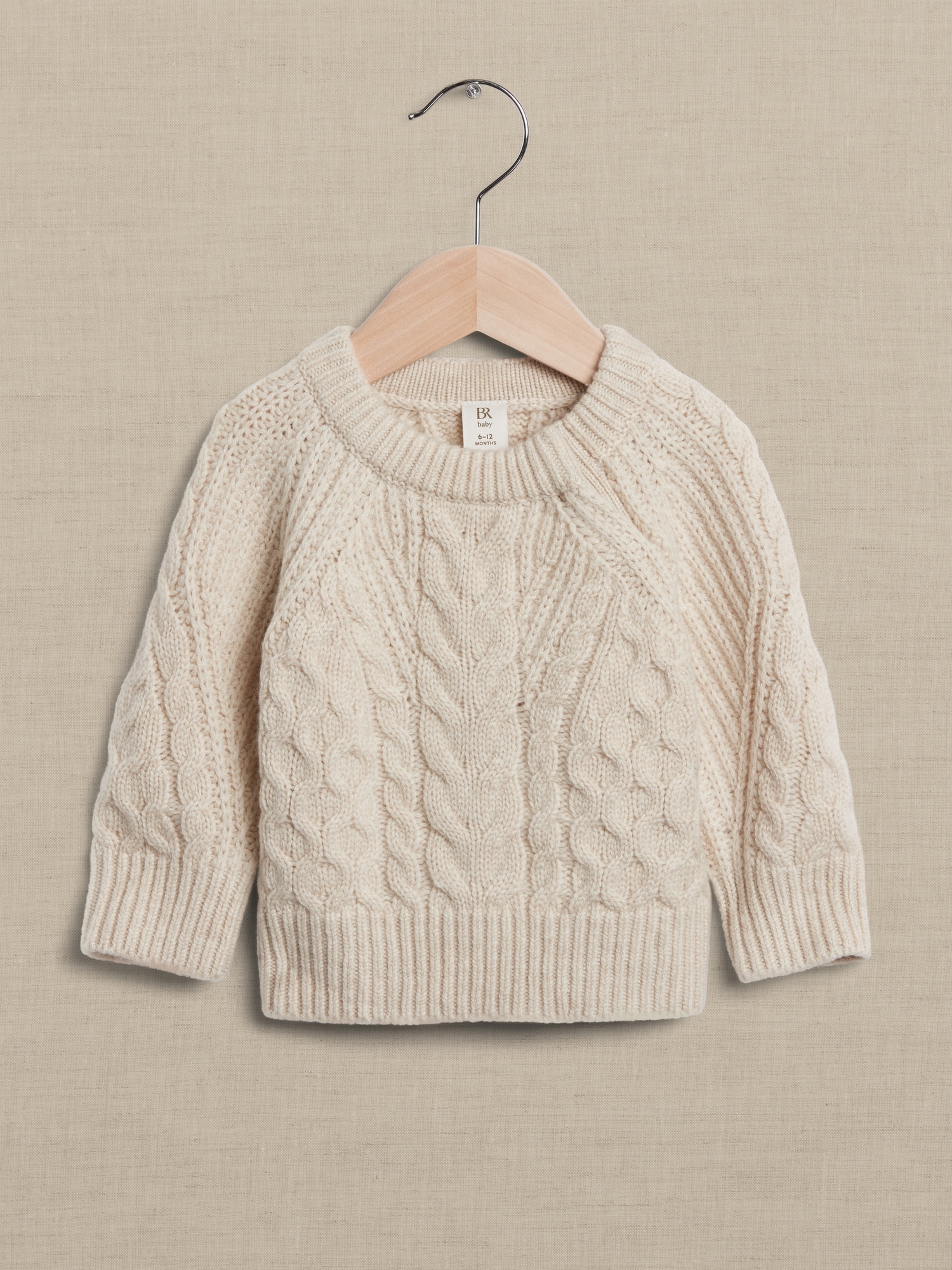 Merino-Cashmere Cable Sweater for Baby