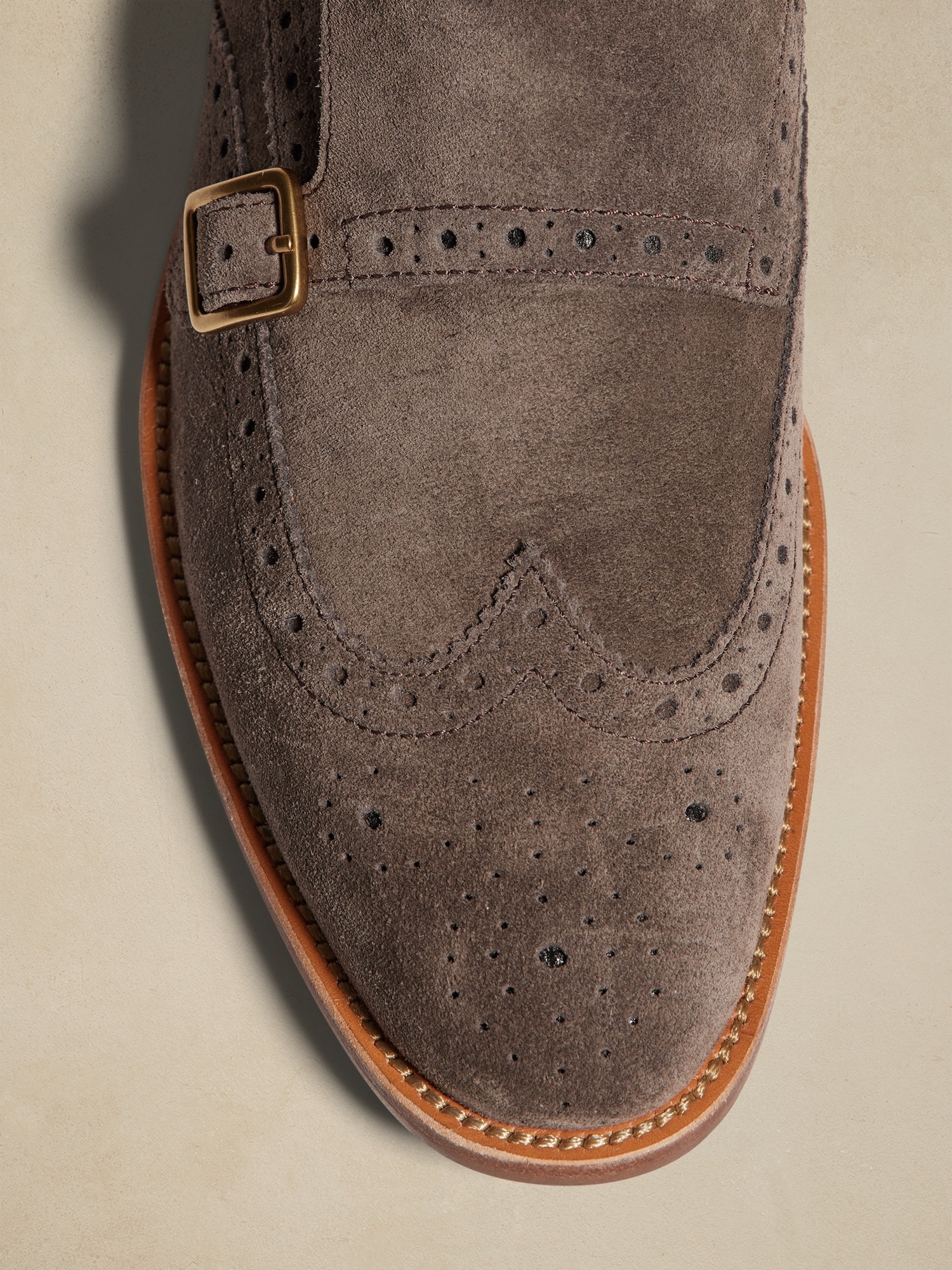 Byran Suede Monk-Strap Shoe