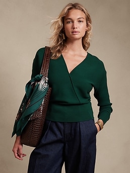 Rina Wrap-Front Sweater | Banana Republic