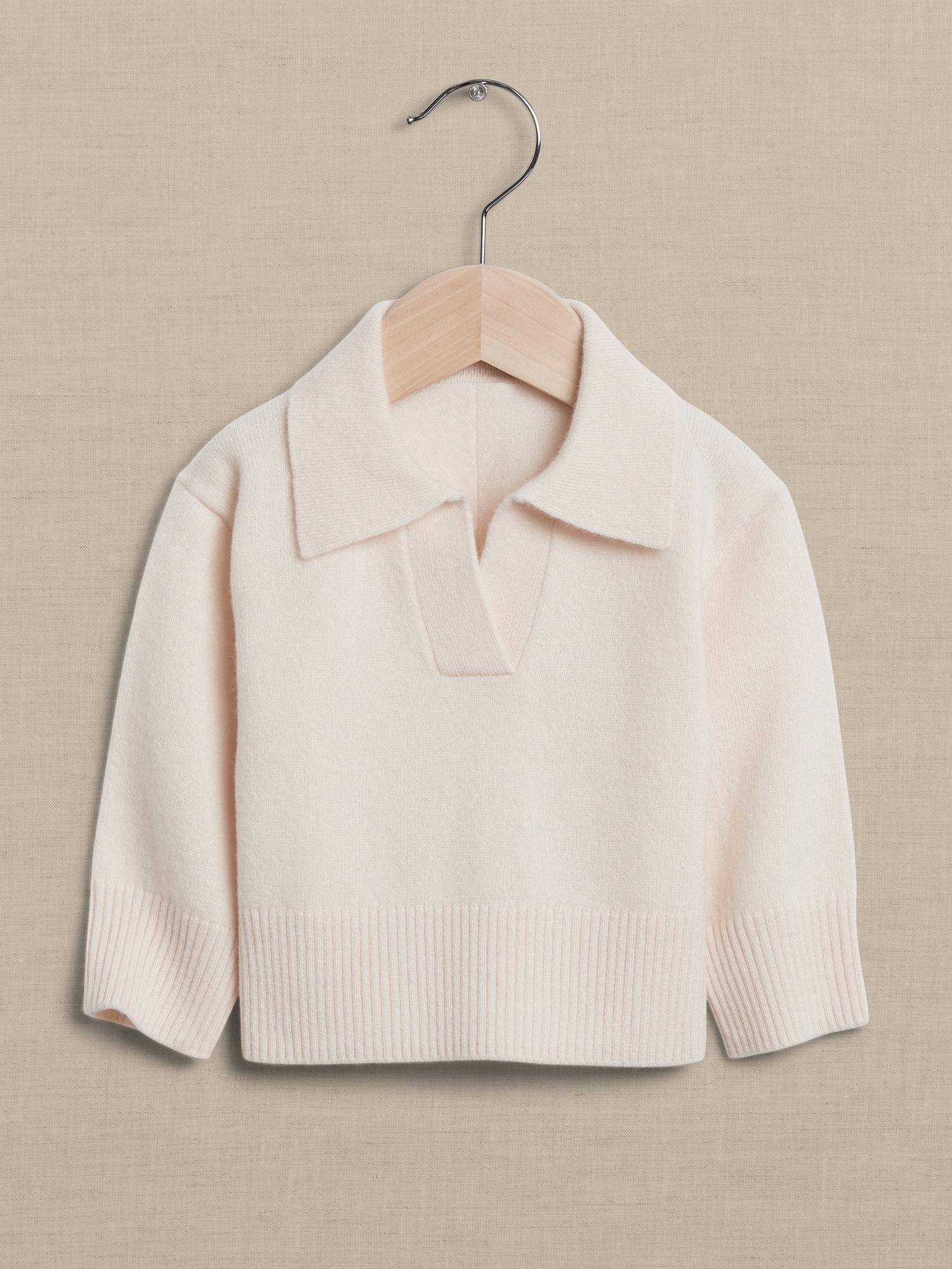 Banana Republic Luna Cashmere Sweater Polo for Baby + Toddler beige. 1