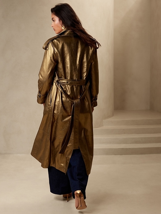 Image number 2 showing, Luce Leather Trench Coat