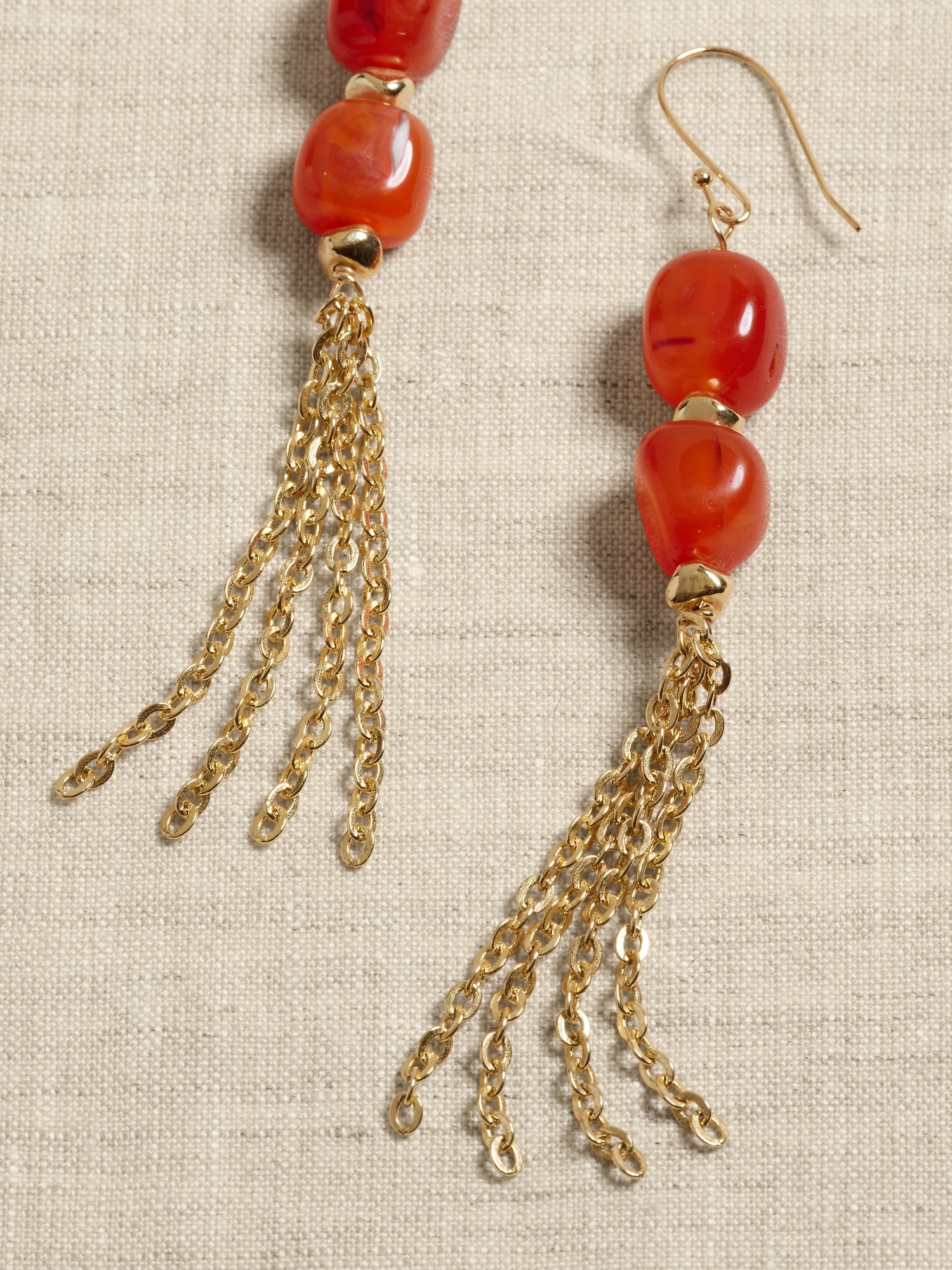 Carnelian Agate Tassel Earrings &#124 Aureus + Argent