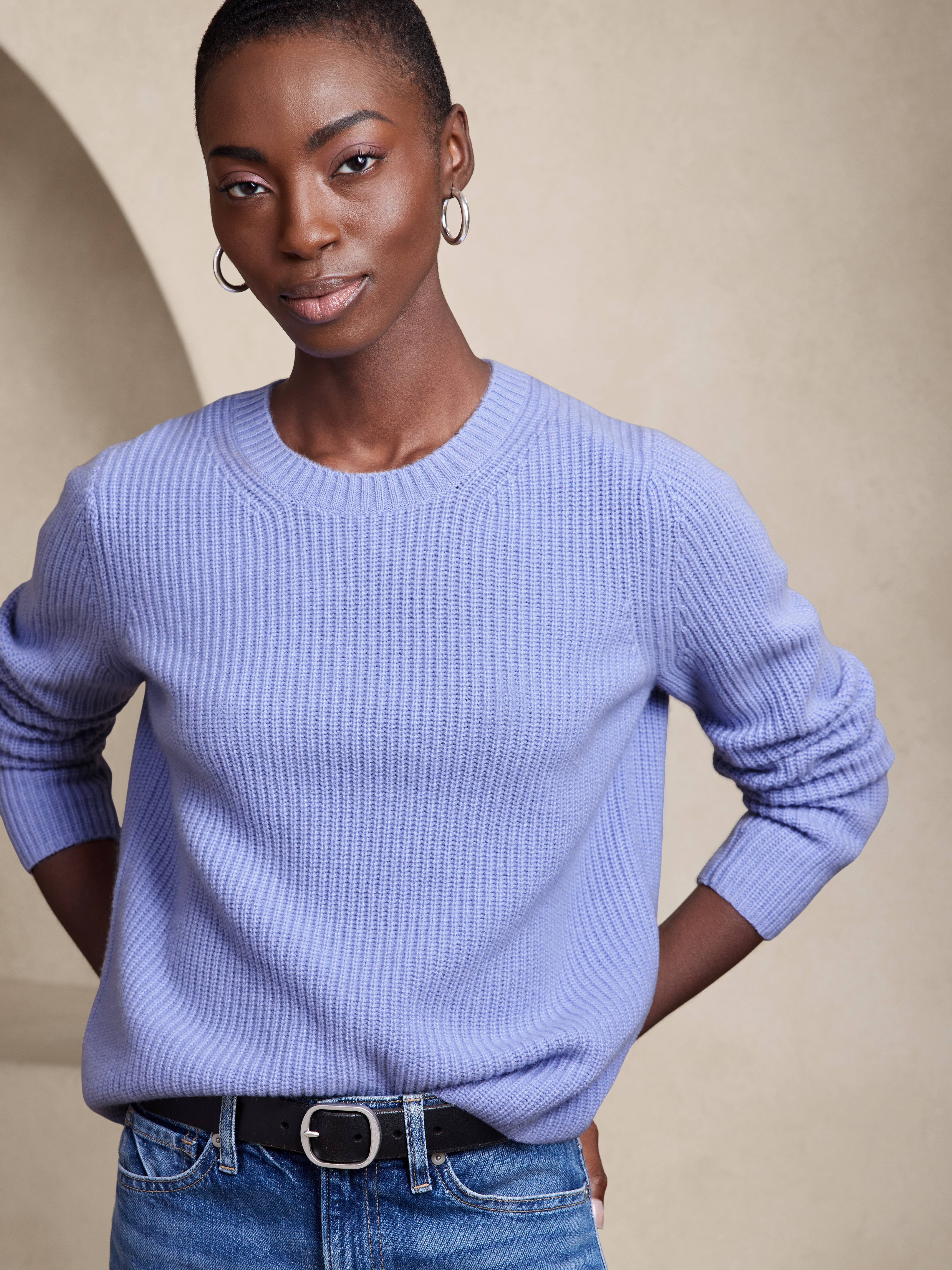 Lucia Cashmere Ribbed Sweater | Banana 