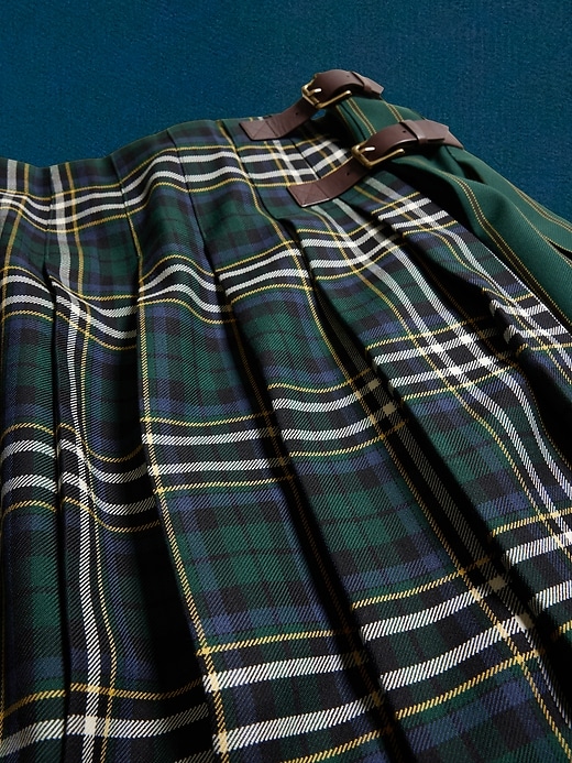 Image number 4 showing, BR ATHLETICS Pleated Wool Skirt