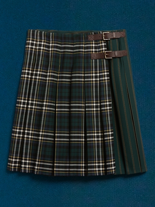 Image number 6 showing, BR ATHLETICS Pleated Wool Skirt