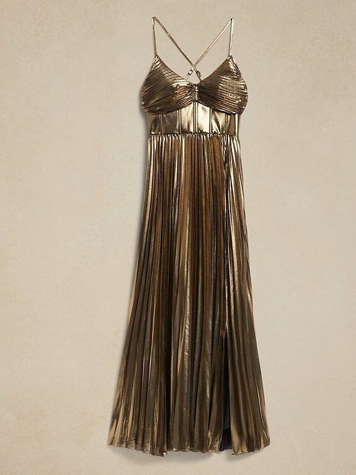Raggiera Pleated Dress | Banana Republic
